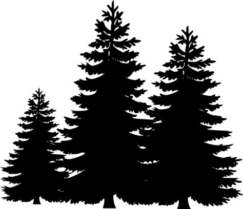 Pine Tree Silhouette Clip Art - Cliparts. Cedar Drawing, Pseudotsuga Menziesii, Outline Pictures, Deer Clipart, Pine Tree Silhouette, Forest Silhouette, Pine Trees Forest, Tree Stencil, Free Clipart Images