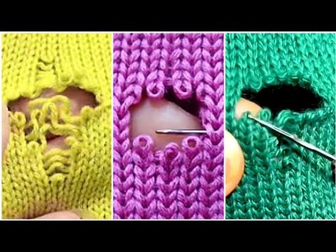 3 Easiest Ways to Repair Holes in Knitted Sweaters at Home Yourself 💯👍 - YouTube Knitting Repair Hole, Repair Knitted Sweater, Fix Hole In Sweater, How To Embroider On Clothes, Clothes Repair, Long Cardigans, Knit Stitches, Learn How To Knit, Knitted Gloves