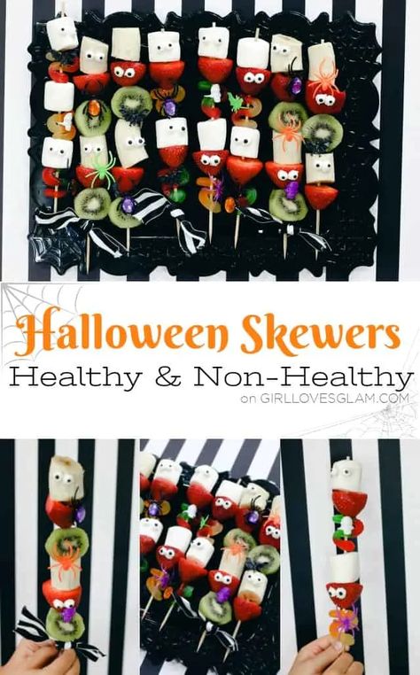 Halloween Skewers Healthy and Non-Healthy Versions - Girl Loves Glam Halloween Skewers, Halloween Porch Ideas, Perfect Halloween Party, Halloween Memes, Hairstyle Color, And So It Begins, Popular Hair, Hair Tool, Color Makeup