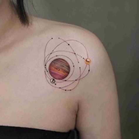 Jupiter Tattoo Sagittarius, Jupiter Tattoo Planet, Drops Of Jupiter Tattoo, Sagittarius Flower, Jupiter Tattoo, Celebrity Tattoos Women, Sagittarius Tattoo Designs, Sagittarius Tattoo, Blackout Tattoo