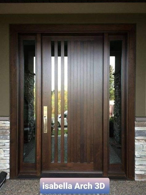 Glass And Wood Door Design, Types Of Glass For Doors, Wood And Glass Door, Wood Door Design, Pagar Modern, Tor Design, Pintu Interior, Glass Door Design, Door Options