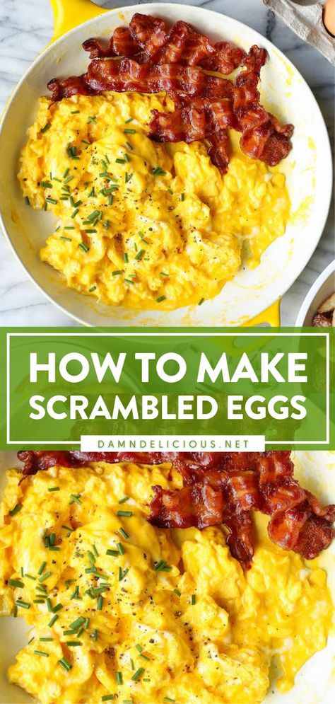 The Best Scrambled Eggs, Perfect Scrambled Eggs, Best Scrambled Eggs, Scrambled Eggs Recipe, Egg Recipe, Breakfast Idea, Pinterest Recipes, Crispy Bacon, Easy Weeknight Meals