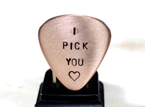 Guitar Pick Copper with I Pick You and Heart Stamp - GP239- valentines day gift Jeremiah Valeska, Cave Creek Az, Cave Creek, Heart Stamp, I Pick, Guitar Strings, Guitar Picks, Learn Guitar, Guitar Pick