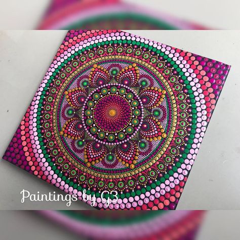 This is how it looks in natural light! I'm so in love with this beauty...😍💕 No filter added. #paintingsbyg3 #pink #periwinkle #beautiful… Dot Painting Square Canvas, Dot Painting Square, Painting Square Canvas, Making Mandalas, Mandala Art Drawing, Mandela Designs, Mandala Square, Mandala Paintings, Dotted Mandala