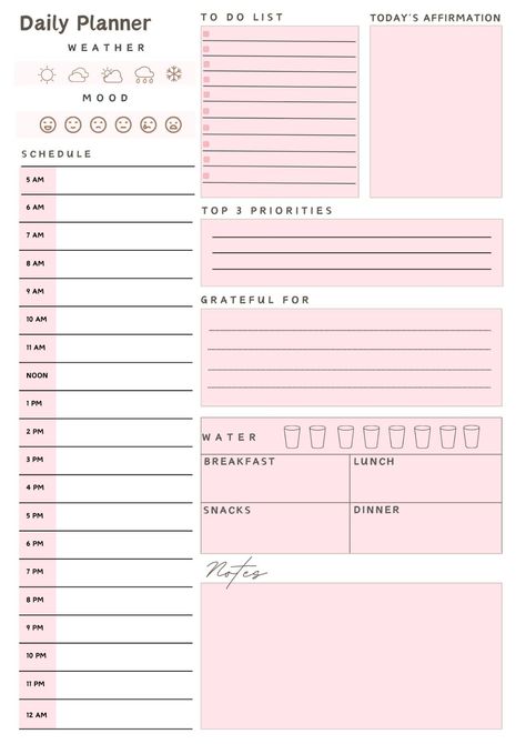 Daily Planner||February||Pink themed plannerstickers👍 Planner February, Pink Daily Planner, Daily Planner Ideas, Cute Daily Planner, Daily Planner Design, Daily Planner Printables Free, Free Planner Templates, Daily Routine Planner, Study Planner Printable