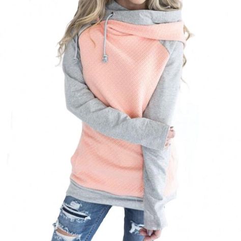 Double Hooded Sweatshirt, Hoodie Hood, Women's Hoodies, Sweatshirt Women, Women Hoodies Sweatshirts, Hooded Sweater, Grey Hoodie, Outfits Casuales, Women Pullover