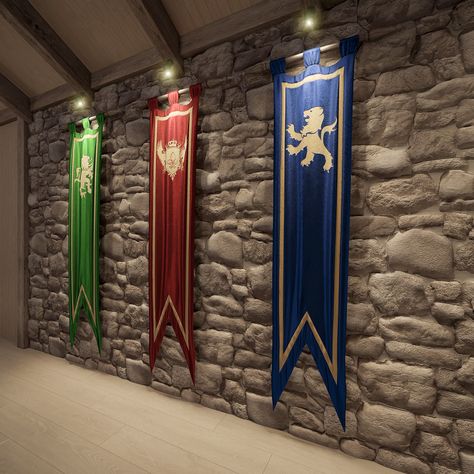 Taverna Medieval, Castle Classroom, Kingdom Vbs, Medieval Banner, Viking Party, Castle Party, Flag Diy, Medieval Decor, Medieval Party