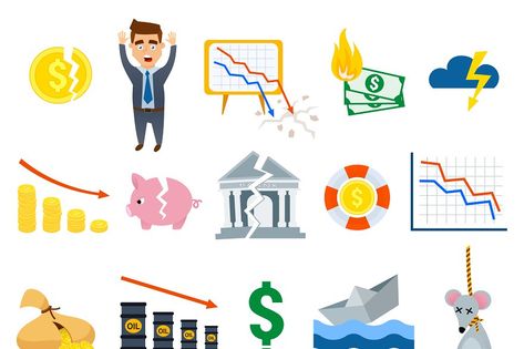 Crisis symbols concept and crisis symbols problem. Crisis symbols economy banking. Business finance crisis symbols design banking investment icon. Crisis symbols business sign finance flat vector. Symbols Design, Symbol Design, Small Pictures, Flat Vector, Business Signs, Business Finance, Banking, Investment, Finance