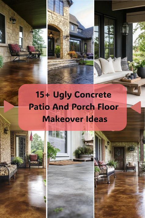 Transform your Ugly Concrete Patio and Porch Floor into a stunning outdoor oasis with these creative makeover ideas! Say goodbye to boring gray surfaces and hello to a beautiful, stylish space that you'll love spending time in. From colorful stencil designs to trendy tile patterns, there are endless ways to upgrade your patio or porch floor. Get inspired and start planning your Ugly Concrete Patio and Porch Floor Makeover today! Outdoor Concrete Floors, Artificial Grass Carpet, Concrete Patio Makeover, Accent Wall Design, Floor Makeover, Porch Floor, Cozy Furniture, Cozy Patio, Porch Flooring