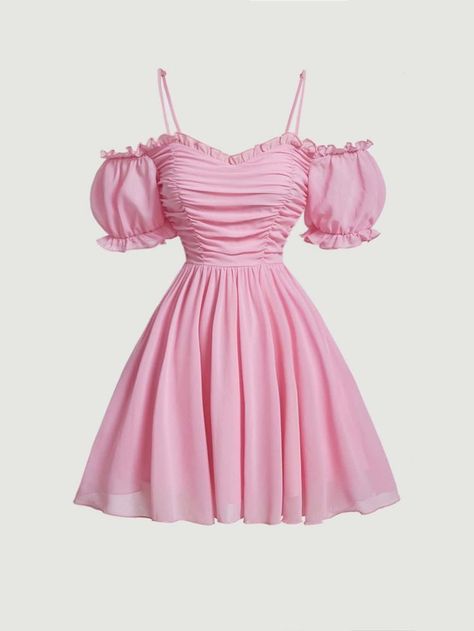 Plus-koon Muoti, Pink Dress Short, Cute Dress Outfits, Mode Inspo, Pink Outfits, Barbie Dress, Really Cute Outfits, Dream Dress, Chiffon Dress