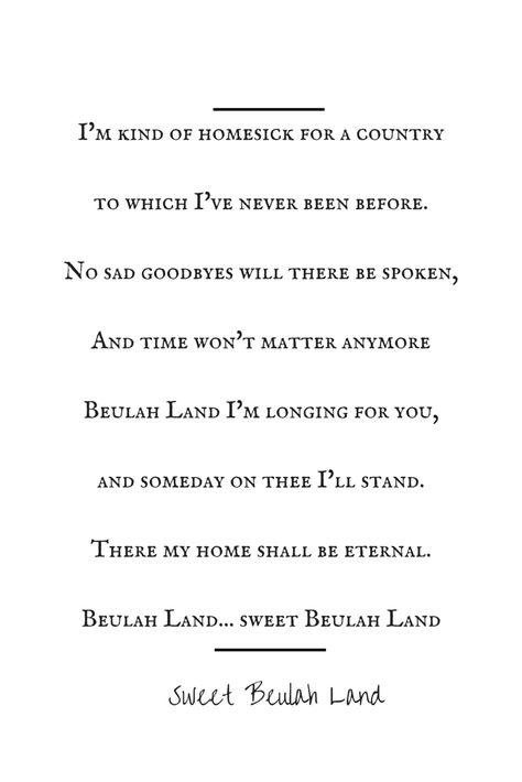 Sweet Beulah Land Lyrics (Hymn) Beulah Land, Old Time Religion, Hymns Lyrics, Great Song Lyrics, Praise Songs, Words Worth, Faith Inspiration, Inspirational Thoughts, Powerful Words