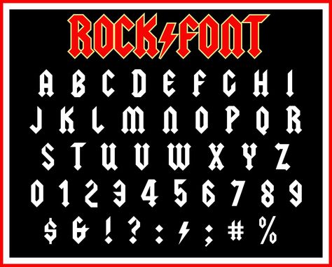 Rock And Roll Font Alphabet, Rock And Roll Font, Rock N Roll Font, Heavy Metal Font, Black Metal Font, Music Font, Rock Font, Party Font, Svg Fonts