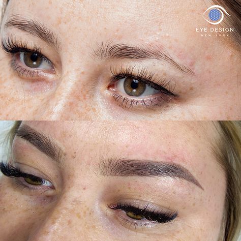 Eyebrow Microblading + Powder Effect (Microshading) Feather Brows Tattoo, Instagram Eyebrows, Eyebrow Before And After, Eyebrow Tattoos, Micro Blading, Cosmetic Tattooing, Freckles Makeup, Diy Mascara, Bentuk Alis