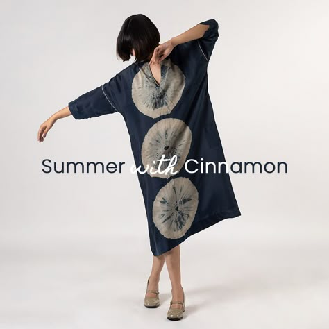 Summer with Cinnamon 🌱 ------------------------- Now Live | Sulphur Kaftan Visit the link in our bio | Visit our Website: www.shadesofindia.com | Visit our stores in Delhi/Mumbai | WhatsApp us at +91 98910 88522 - #loungewear #kaftan #tiedye #satinfabric #comfystyle #shopnow Natural Indigo Dye, Indigo Dye, Abstract Drawings, Instagram Summer, Comfy Fashion, Shibori, Satin Fabric, Mumbai, Cinnamon