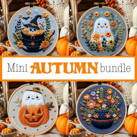 MINI BUNDLE PACK Autumn Embroidery Patterns, All Current and Future Designs, Mega Discount, Lifetime Access, Hand Embroidery Bundle Deal - Etsy UK Autumn Embroidery Patterns, Autumn Embroidery, Fall Embroidery, Fall Embroidery Designs, Halloween Embroidery, Bundle Pack, Fall Halloween Decor, Free Embroidery Designs, Hand Embroidery Patterns