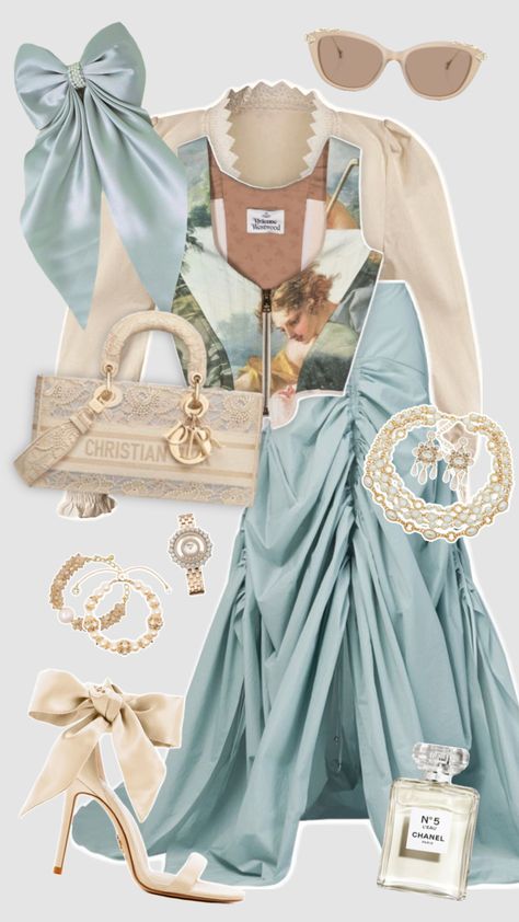 #outfitinspo #outfit #outfitideas #coquette #cottagecore #bridgerton #europeansummer #europe #princess #queen #fancy #elegant #chic #modern #vintage #vintageaesthetic #cute #fashion #fashioninspo #ivory #blue #trending #fyp Bridgerton Outfits, Cottagecore Outfit Ideas, Outfits Gorditas, Rococo Fashion, Interesting Outfits, Preformance Outfits, Coquette Cottagecore, Kawaii Fashion Outfits, Fashion Inspiration Design