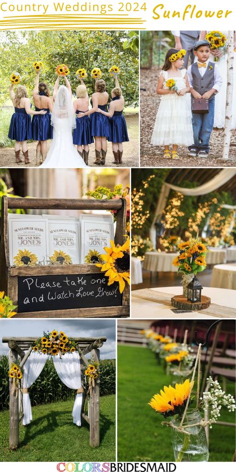 20+ Cute Sunflower Wedding Color Combos Ideas - ColorsBridesmaid Rustic Sunflower Wedding Ideas, Sage And Sunflower Wedding Decor, Navy Blue And Sunflower Wedding Ideas, Olive Green And Sunflower Wedding, Dusty Blue And Sunflower Fall Wedding, Sunflower And Navy Blue Wedding Rustic, Pale Blue And Sunflower Wedding, Fall Sunflower Weddings Budget-bride.shop, Country Wedding Colors