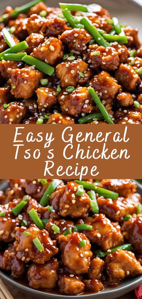 Easy General Tso’s Chicken Recipe | Cheff Recipes General Tao Chicken, General Tso's Chicken Recipe, Homemade Chinese Food, Chinese Chicken Recipes, Tso Chicken, Asian Chicken Recipes, Asian Dinners, General Tso Chicken, Chinese Cooking Recipes