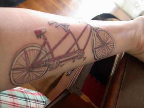 tandem tattoo Giving Tree Tattoo, Bicycle Tattoos, Giving Tree Tattoos, Bike Tattoo, Bicycle Tattoo, Motorcycle Sunglasses, G Tattoo, Bike Boots, Bike Tattoos