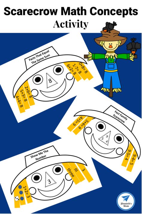 Scarecrow Math Concepts Activity - JDaniel4s Mom Reindeer Stem, Fire Truck Activities, Density Experiment, Preschool Fine Motor Skills, September Crafts, All About Me Worksheet, Flying Reindeer, Stem Activity, Preschool Fine Motor