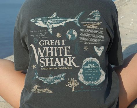 RovingMistDesignCo - Etsy Nigeria Shark Anatomy, Marine Biology Shirts, Biology Shirt, Respect The Locals, Salt Rock, Fishing Design, Golf Men, Shark Art, Shark Lover