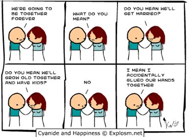 Stuck together forever... Cyanide Happiness, 4 Panel Life, Cyanide And Happiness, Online Comics, Super Glue, Comic Strip, Bones Funny, Funny Comics, Funny Cute