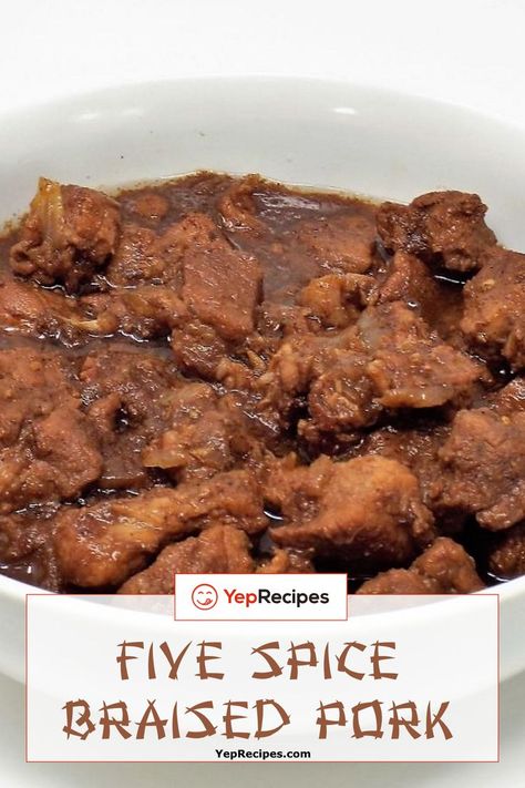 Five Spice Braised Pork Five Spice Recipes, Jasmine Rice Recipe, Chinese Pork Recipes, Chinese Cuisine Recipes, Braised Pork Ribs, Braised Pork Shoulder, Pork Shoulder Recipes, Chinese Bbq Pork, Chinese Pork