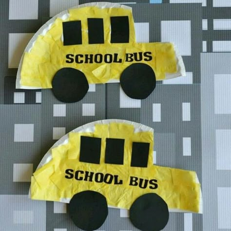 School Preschool Theme, Toddler School Activities, Wheel On The Bus, Bus Craft, School Bus Crafts, Back To School Crafts For Kids, School Countdown, Bus Crafts, School Keepsake