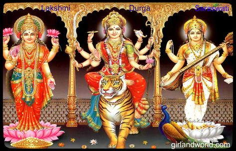 Navratri Significance and Mythology – GirlandWorld Maha Ashtami, Indian Baby Names, Saraswati Devi, Indian Baby, India Facts, Festival Image, Festivals Of India, Indian Language, Hindu Mythology