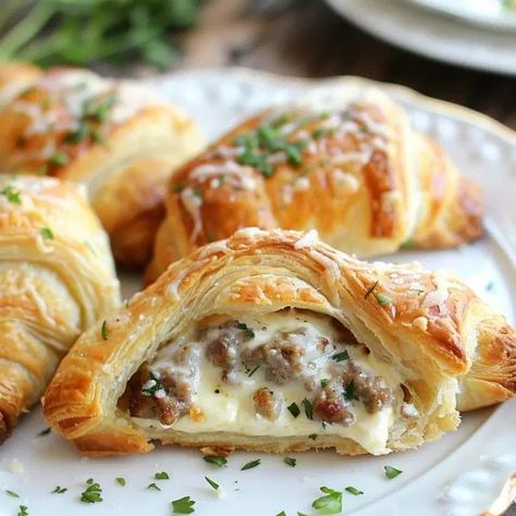 Sausage Cream Cheese Crescents – Tasty Recipes Sausage Cream Cheese Crescent Rolls, Sausage Cream Cheese Crescents, Breakfast Italian, Sausage Crescent Rolls, Sausage Cream Cheese, Cream Cheese Crescent Rolls, Crescent Recipes, Sausage Bake, Breakfast Casseroles