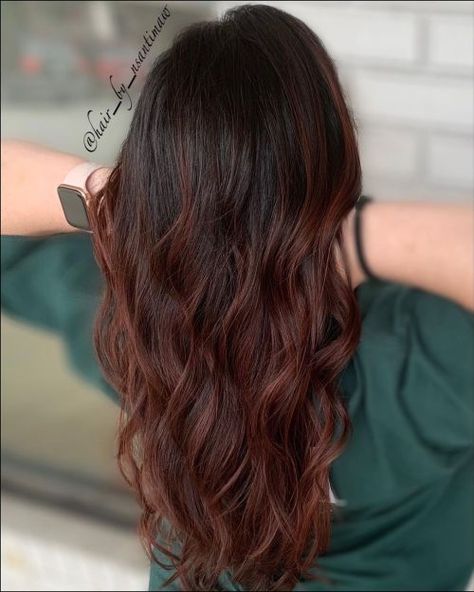 Mahogany Ombre on Dark Brown Base Mahogany Hair Color, Hair Color Natural, Brown Hair Color Chart, Black Hair Ombre, Mahogany Hair, Hair Color Mahogany, The Right Hairstyles, Black Hair Balayage, Hair Tint