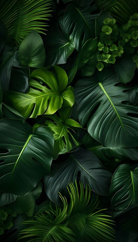 Leaves Background Aesthetic, Green Flowers Wallpaper, Leaves Composition, Monstera Wallpaper, Foliage Wallpaper, Green Nature Wallpaper, Plant Background, Iphone Wallpaper Hd Nature, Wallpaper Nature Flowers