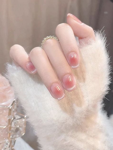 Nail Art Mariage, Bridal Nails Designs, Short Press On Nails, Asian Nails, Subtle Nails, Korean Nails, Color Nails, Pretty Gel Nails, Nails For Kids