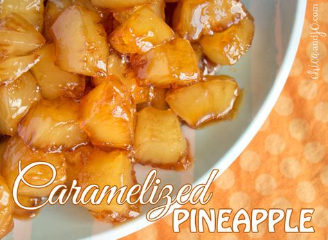 Carmelized Pineapple Rings, Fruit Salad Pizza, Recipe With Pineapple Chunks, Caramelized Fruit, Caramelized Pineapple, Pineapple Recipe, Boxed Cake Mixes Recipes, Baking Power, Pineapple Sauce