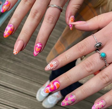 Mix Match Nails, Summery Nails, Festival Nails, Minimalist Nails, Dream Nails, Pretty Acrylic Nails, Cool Nail Designs, Perfect Nails, Nail Manicure