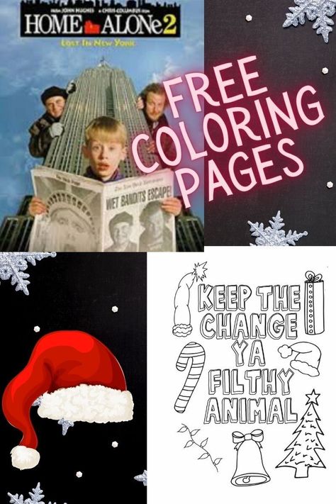 Christmas Vacation Coloring Pages, Home Alone Coloring Pages, Home Alone Crafts For Kids, Home Alone Printables Free, Home Alone Printables, Home Alone Activities, Home Alone Themed Christmas Party, Home Alone Birthday Party, Home Alone Party Ideas