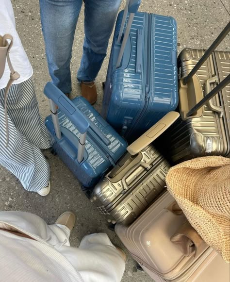 Blue Luggage Aesthetic, Amazon Travel Must Haves, Essential List, Blue Suitcase, Good Trip, Catch Flights Not Feelings, Flights Not Feelings, Airport Aesthetic, Catch Flights