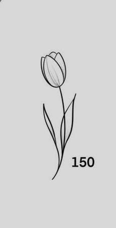 Tulip Tattoo Small Simple, Tulip Outline Tattoo, White Tulip Tattoo, Dainty Tulip Tattoo, Tattoos Inner Elbow, Simple Flower Tattoo Designs, Simple Wildflower Tattoo, Simple Tulip Drawing, Simple Tulip Tattoo