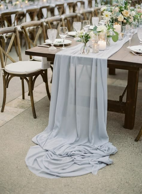 Table Linens Wedding, Sheer Table Runner, French Blue Wedding, Light Blue Bridesmaid Dresses, Light Blue Bridesmaid, Blue Wedding Decorations, Wedding Table Runner, Blue Table Runner, Wedding Table Linens