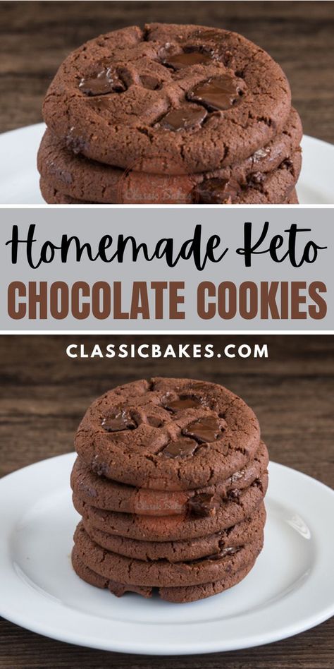 Keto Chocolate Cookies, Sugar Free Desserts Easy, Galletas Keto, Midnight Cravings, Cocoa Powder Recipes, Diet Cookies, Keto Cookie Recipes, Postre Keto, Sugar Free Chocolate Chips