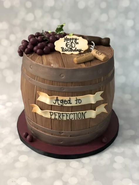 Birthday Cake Ideas For Husband, Birthday Cake 28, Cake Ideas For Husband, Wine Barrel Cake, Birthday Cake Wine, Ideas For Birthday Cake, Barrel Cake, Wine Cake, Birthday Cake For Husband