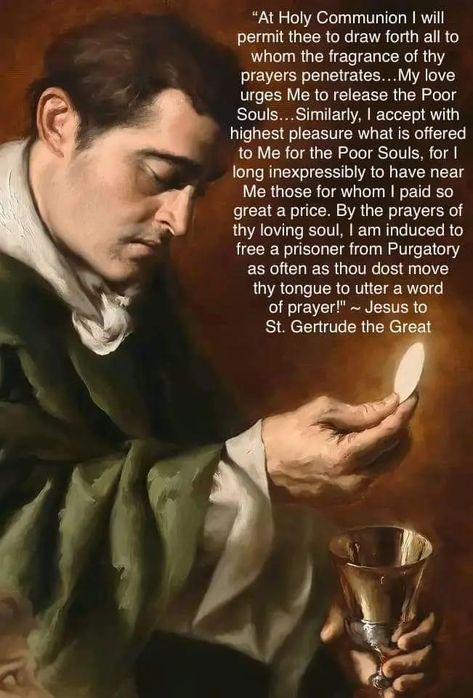 Saint Gertrude, Holy Souls In Purgatory, St Gertrude, Souls In Purgatory, Holy Mary Mother Of God, Last Day Of The Year, Holy Eucharist, Saint Quotes Catholic, Mary Mother Of God