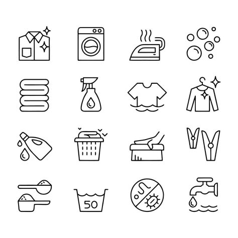 Laundry Icons Symbols, Laundry Symbols Printable, Laundry Care Symbols, Laundry Delivery, Laundry Icons, Laundry Labels, Laundry Humor, Laundry Symbols, Organizing Labels