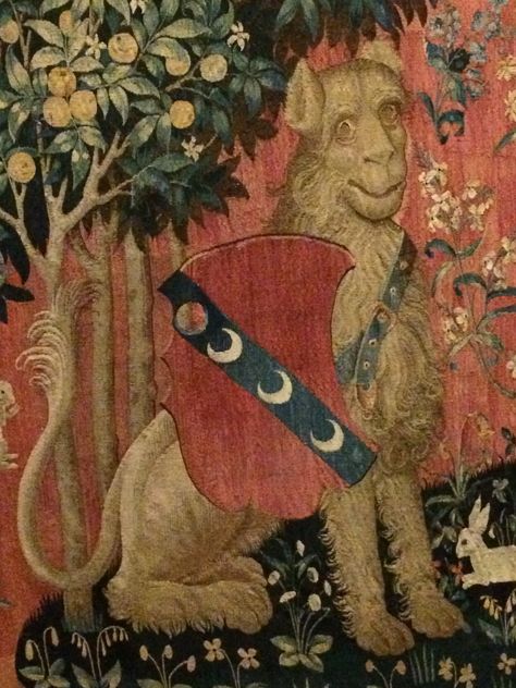 My favourite mediaeval lion: detail from one of the Lady and the Unicorn tapestries (Touch). Photo taken at the Art Gallery of NSW on 10 May 2018, where the tapestries are on loan until June 24. The Last Unicorn Tapestry, Midevil Tapestry, Horse Tapestry, Unicorn Tapestry, Medieval Unicorn Tapestry, Unicorn Tapestries, Medieval Art, Art Gallery, Tapestry