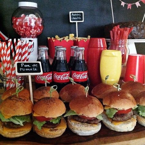 Coca Cola Party, Pin Up Party, Burger Party, Diner Party, Barbeque Party, Movie Night Birthday Party, Movie Birthday Party, Movie Birthday, Barbecue Party