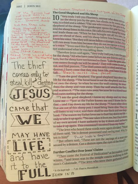 Bible journaling John 10:10 John 9 Bible Journaling, John 10 Bible Journaling, Bible Journaling John, John Bible, Bible Drawings, John 10, Inspire Bible, Study Books, Bible Drawing