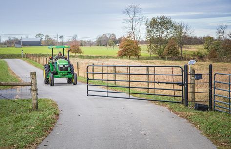 Farm Gate Ideas, Automatic Driveway Gate Entrance, Tennessee Landscaping, Automatic Sliding Gates Driveways, Driveway Gate Electric, Automated Gates Driveways, Mighty Mule Gate Opener, Driveway Gate Ideas, Driveway Gate Diy