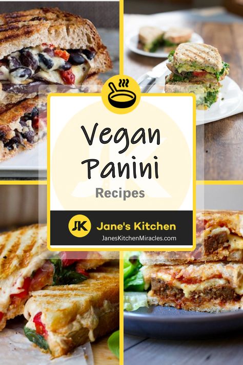 Vegan Panini options on plates Panini Fillings, Vegan Panini, Balsamic Sweet Potatoes, Caramelized Onions And Mushrooms, Ic Recipes, Vegan Steak, Panini Recipes, Avocado Vegan, How To Make Guacamole