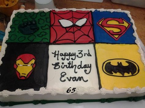 Superhero sheet cake for your superheros birthday! Superhero Sheet Cake, Avengers Sheet Cake, Birthday Cake Boys, Avenger Party, Birthday Presents For Grandma, Avengers Cake, Marvel Birthday Party, Superhero Birthday Cake, Birthday Sheet Cakes