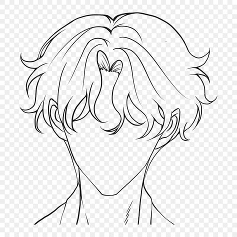 How To Sketch Hair Male, Masculine Hair Drawing, Anime Guys Drawing Template, Messy Hair Drawing Reference Male, How To Draw Hair Male Step By Step, Curly Anime Hair Male, Men Hair Sketch, Fluffy Male Hair Drawing, How To Draw Guys Hair